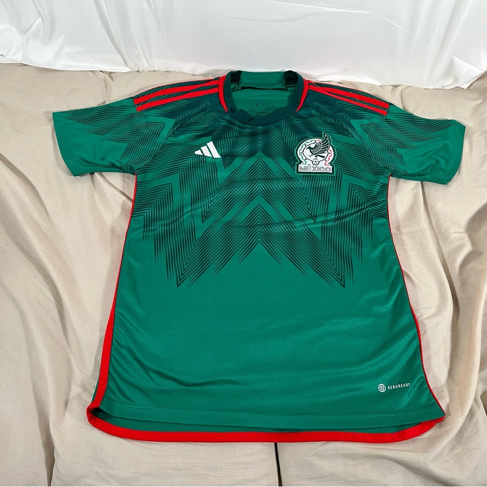 Adidas Mexico National Soccer Jersey Medium Team 2022 Home Slim Fit AeroReady